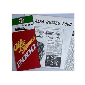 Vintage 1972 Alfa Romeo 2000 Series Advertised Model Brochure And Newsletter GUC